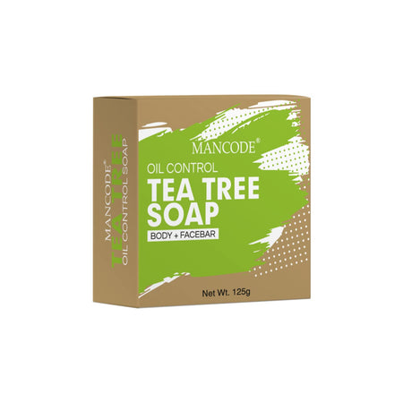 Mancode Tea Tree Soap Anti Bacterial Soap - 125gr | Pure Natural Ayurvedic | Premium & Luxurious Soap with Essential Oils | Exotic Herbs & Aroma | Green Color Bar Soap | Bathing Soap Pack of (1)
