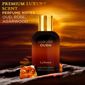 La French Luxure Oudh Perfume for Men 100ml | Premium Long Lasting Mens Perfume Scent | Date night fragrance Body Spray for Men | Gift for Husband Boyfriend.
