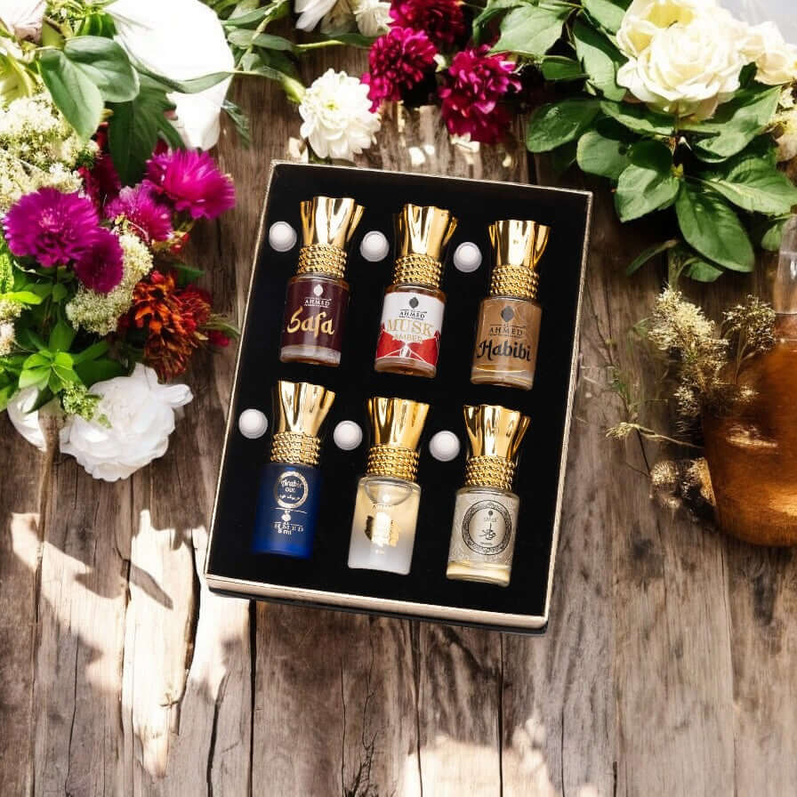 Al Ahmed Premium Attar Combo Set x 6ml | White Oud | Arabic Oud|  Safa | Musk Amber |  Habibi | wahid