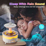 UFO Raindrop Aromatherapy Machine Raindrop Humidifier Desktop Bedroom LED Colorful Light Aromatherapy Machine Humidifier (Remote Control) Free Aroma OIl