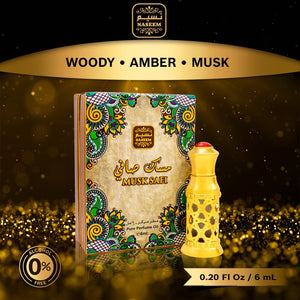 Naseem Musk Safi Concentrated Perfume Oil Alcohol Free with composition of Musk Amber Sandalwood Long Lasting Arabian Fragrance Oil for Men & Women