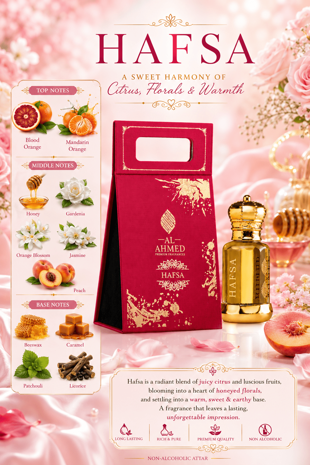 HAFSA For Her By AL AHMED – The Essence of Feminine Elegance 12ml Non Alcholic Attar - Al Ahmed India