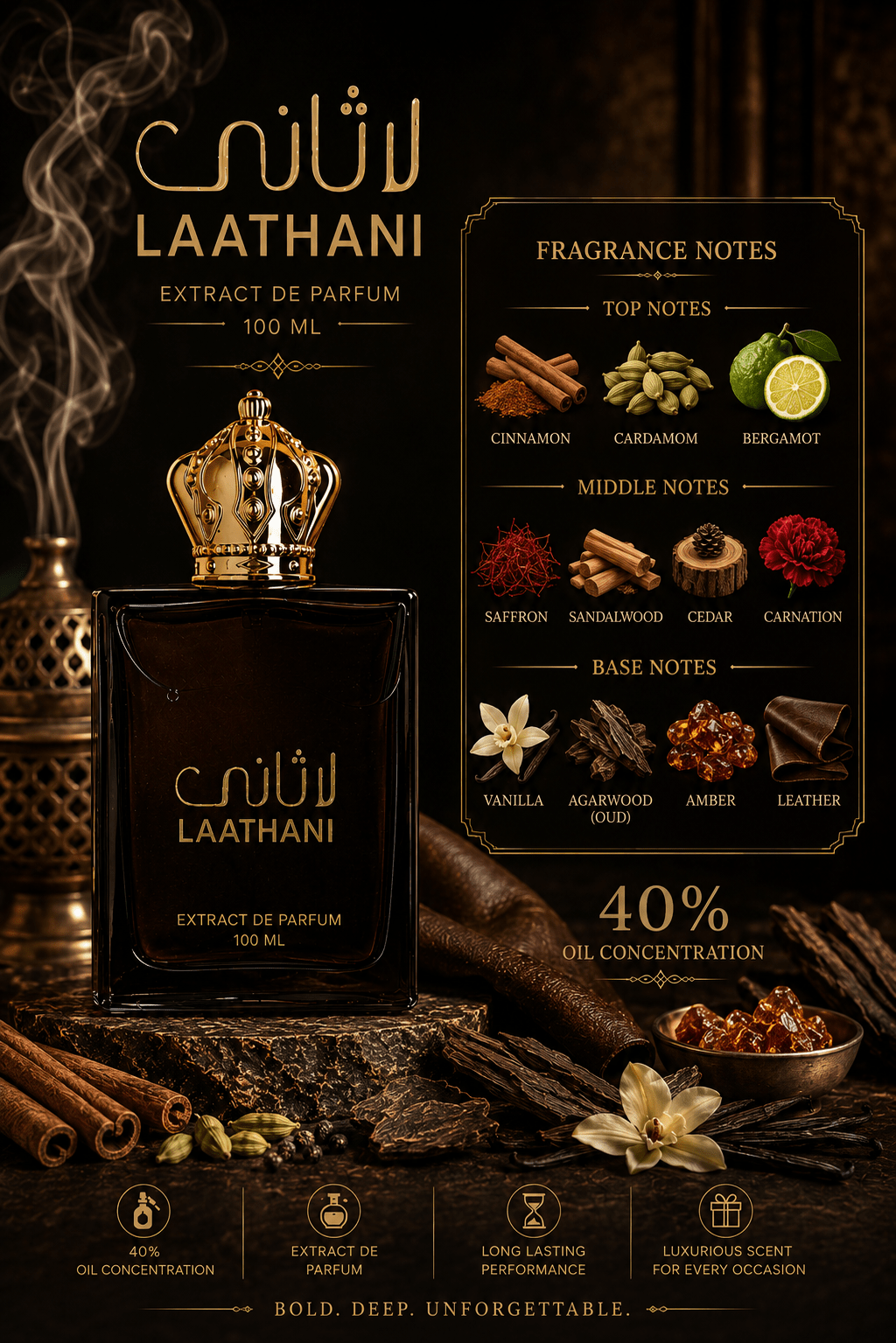 Laathani | Extrait De Parfum by Al Ahmed – 100ml for Unisex | Long Lasting - Al Ahmed India