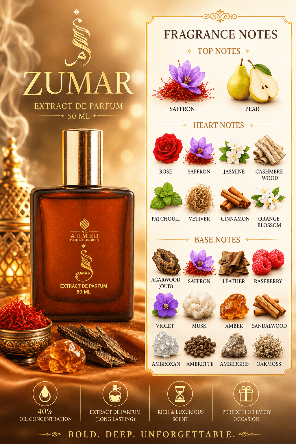 Zumar | Extrait De Parfum by Al Ahmed – 50ml for Unisex | Long Lasting - Al Ahmed India