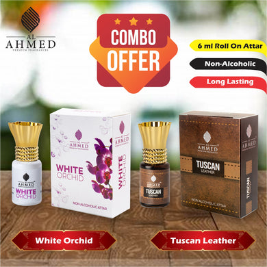 PREMIUM WHITE ORCHID & TUSCAN LEATHER ATTAR - COMBO OFFER