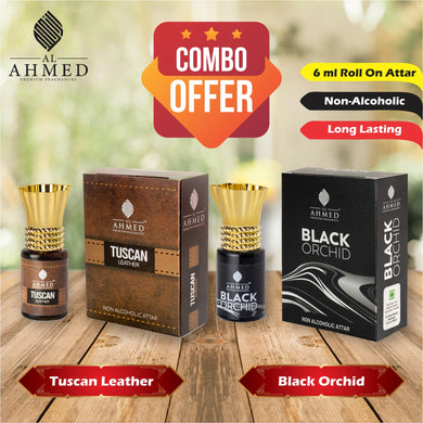 PREMIUM TUSCAN LEATHER & BLACK ORCHID ATTAR - COMBO OFFER