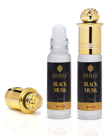 AL AHMED BLACK MUSK  ATTAR ATTAR ROLL ON PERFUME | LONG LASTING FRAGRANCE PERFUME FOR MEN AND WOMEN | 100% ALCOHOL FREE ATTAR PERFUME | 6ML)