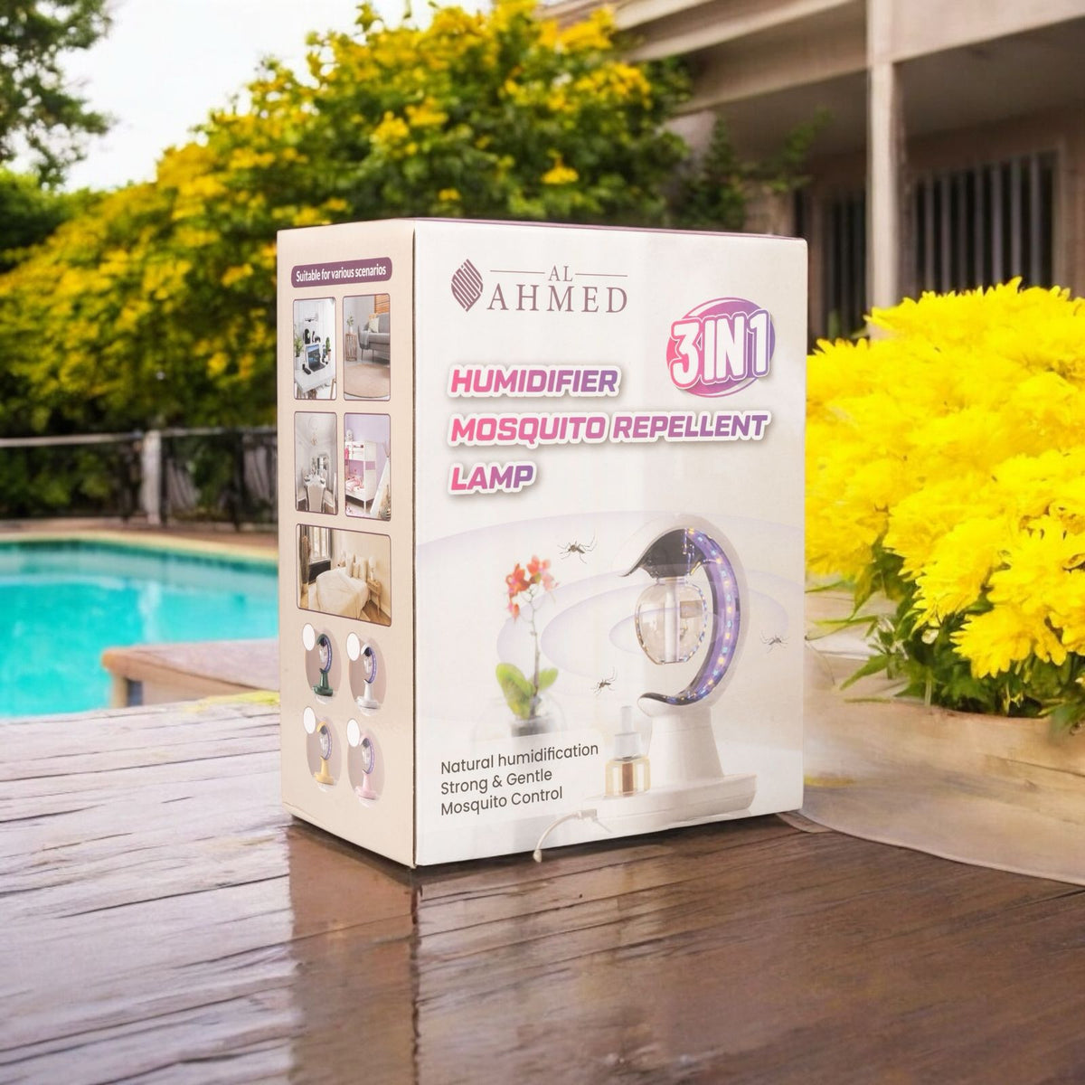 Al Ahmed 3-in-1 Humidifier, Mosquito Repellent & LED Lamp – With FREE Airoma Oil