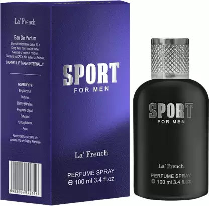 La French SPORT Perfume, Long Lasting Aqua Fragrance, Eau De Parfum 100ml, Ideal (For Men)