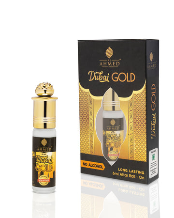 Al Ahmed Dubai Gold Attar Roll on Perfume | Long lasting Fragrance Perfume For Men and Women | 100% Alcohol Free Attar Perfume | 6ml)