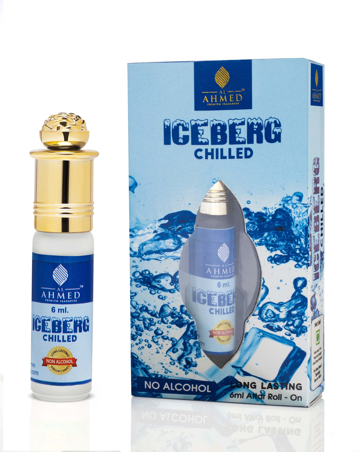 Al Ahmed ICE BERG Attar Roll on Perfume | Long lasting Fragrance Perfume For Men and Women | 100% Alcohol Free Attar Perfume | 6ml)