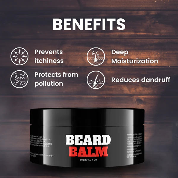 Mancode Beard Balm For Men - 50gm | Softens Moisturizes Mooch & Beard | Long Lasting
