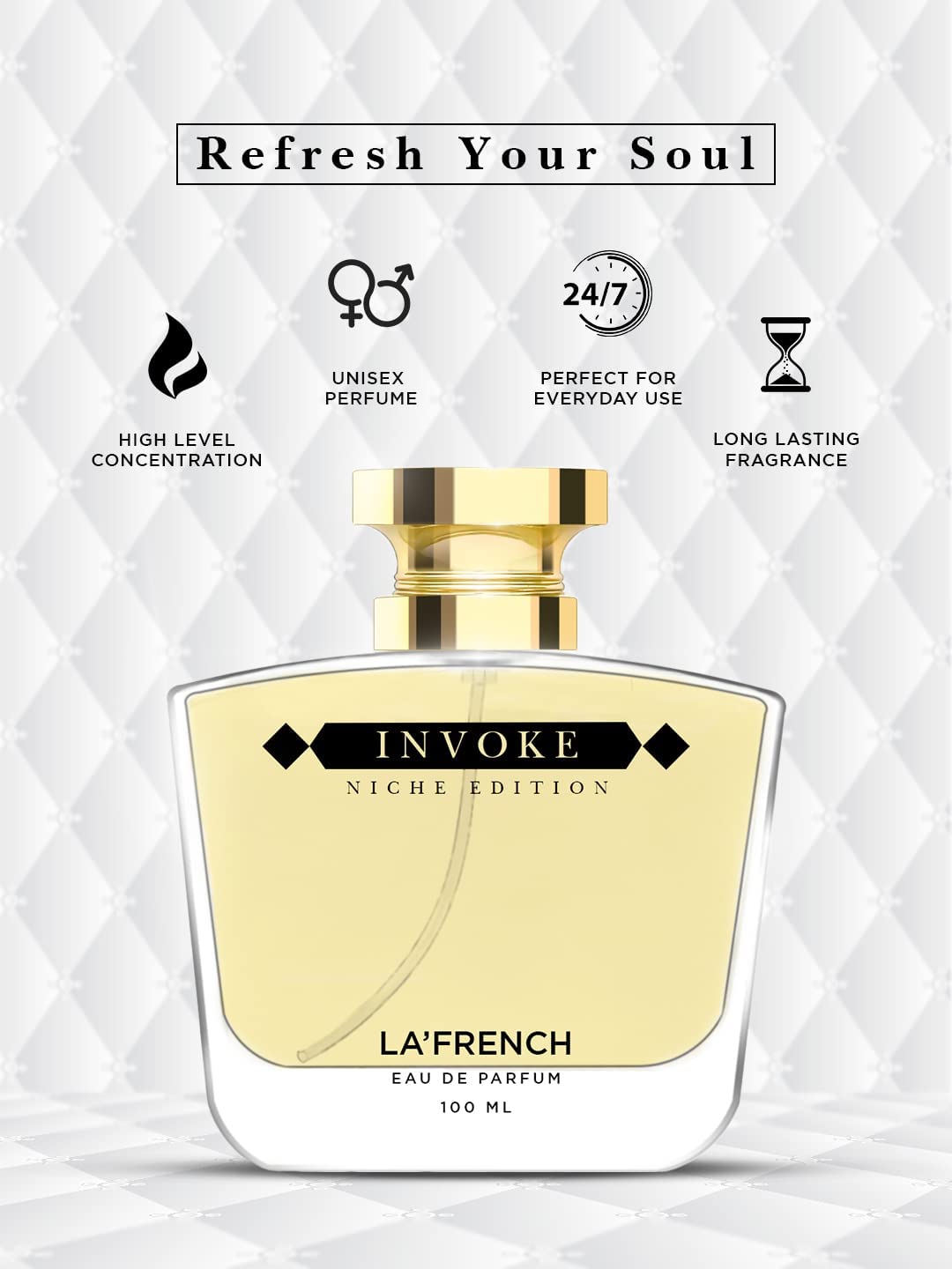 La french Invoke Perfume for Men - 100ml | Luxury Gift | Extra Long Lasting Smell | Premium French Fragrance Scent | Eau De Parfum