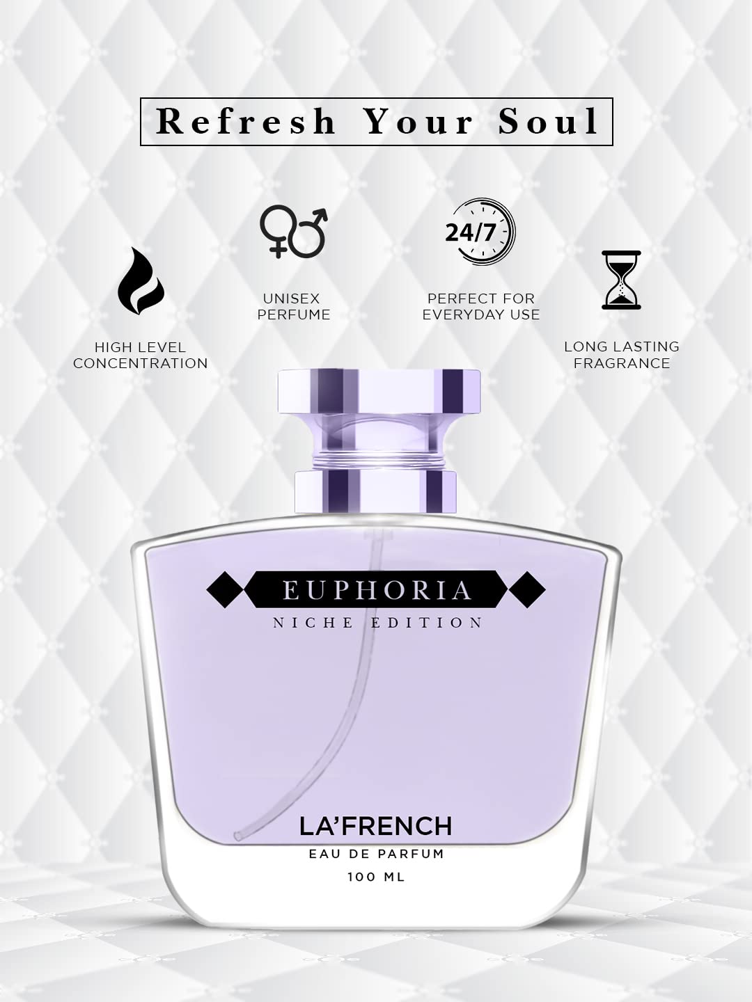 La french Europhia Perfume for Men - 100ml | Luxury Gift | Extra Long Lasting Smell | Premium French Fragrance Scent | Eau De Parfum