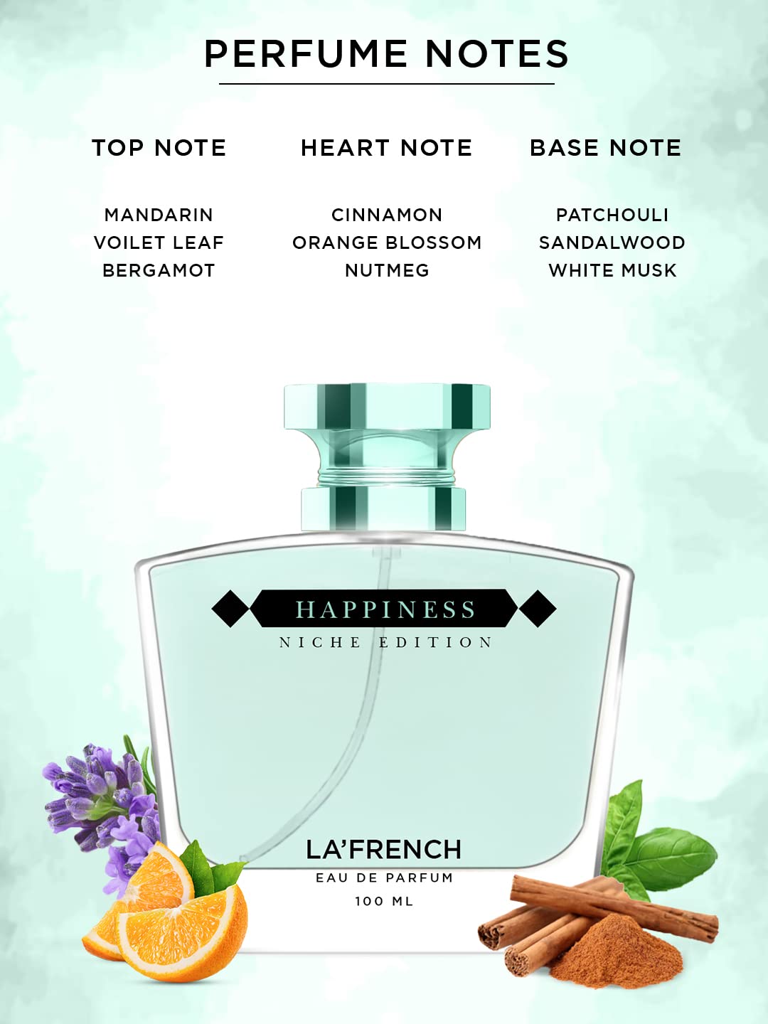La French Happiness Perfume for Men - 100ml | Luxury Gift | Extra Long Lasting Smell | Premium French Fragrance Scent | Eau De Parfum