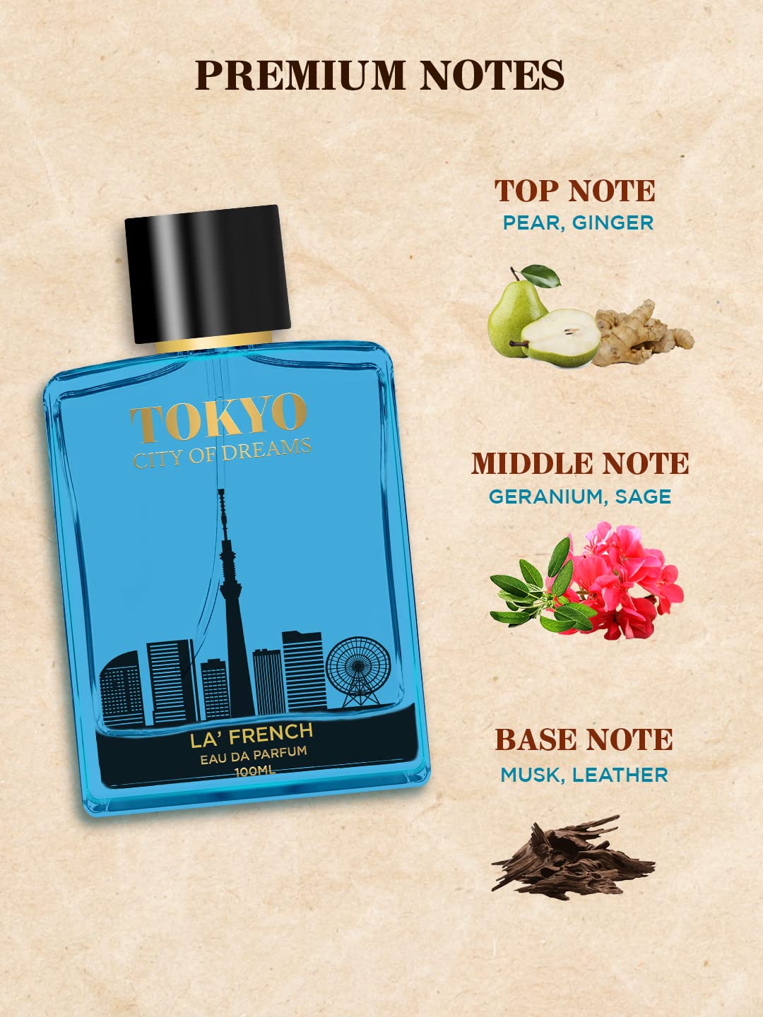 La french Tokyo Perfume for Men - 100ml | Luxury Gift | Extra Long Lasting Smell | Premium French Fragrance Scent | Eau De Parfum