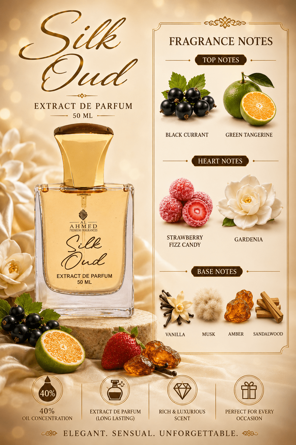 Silk Oud | Extrait De Parfum by Al Ahmed – 50ml for Unisex | Long Lasting - Al Ahmed India