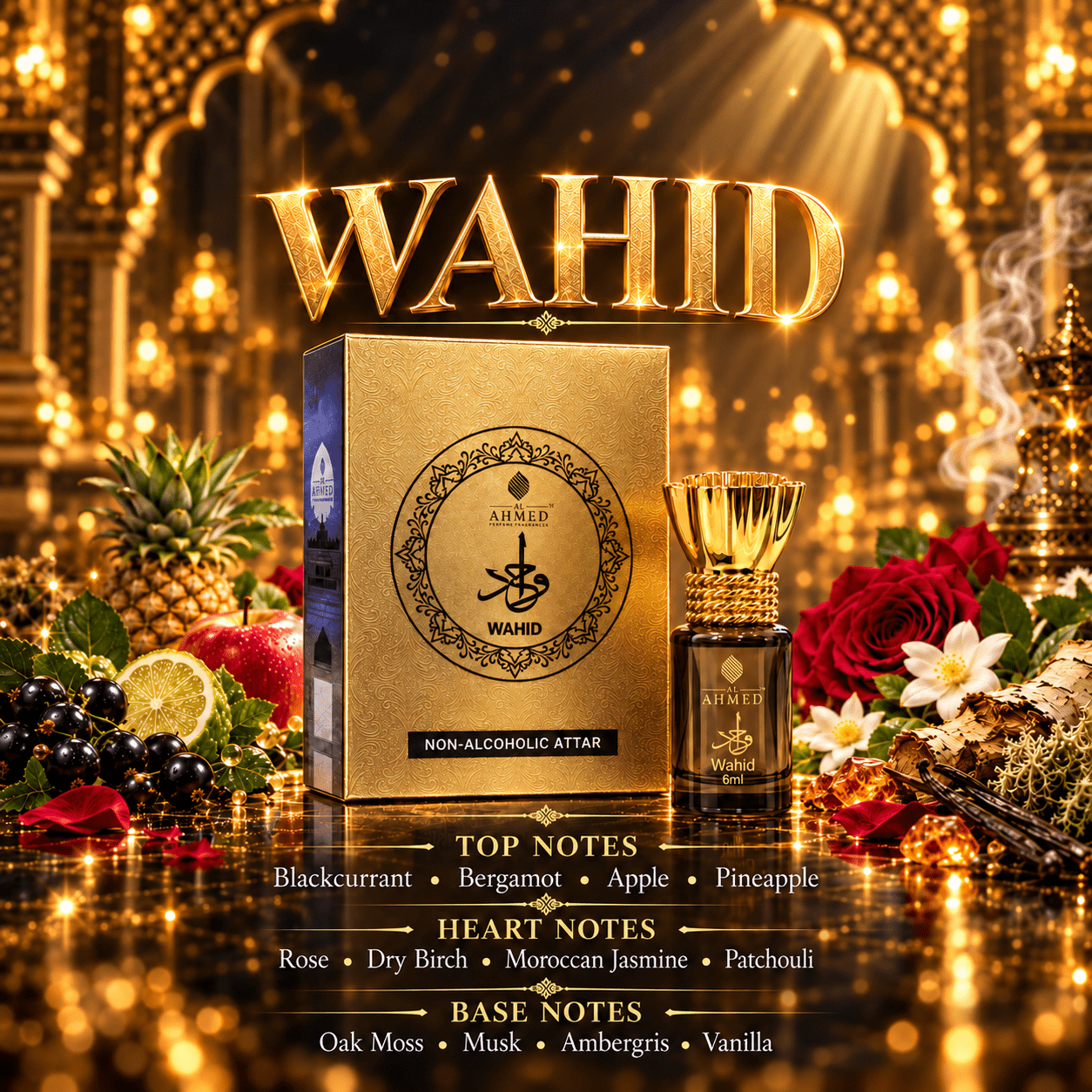 AL AHMED PREMIUM WAHID ATTAR ROLL LONG LASTING FRAGRANCE PERFUME FOR MEN AND WOMEN | 100% ALCOHOL FREE ATTAR PERFUME | (6ML - Al Ahmed India