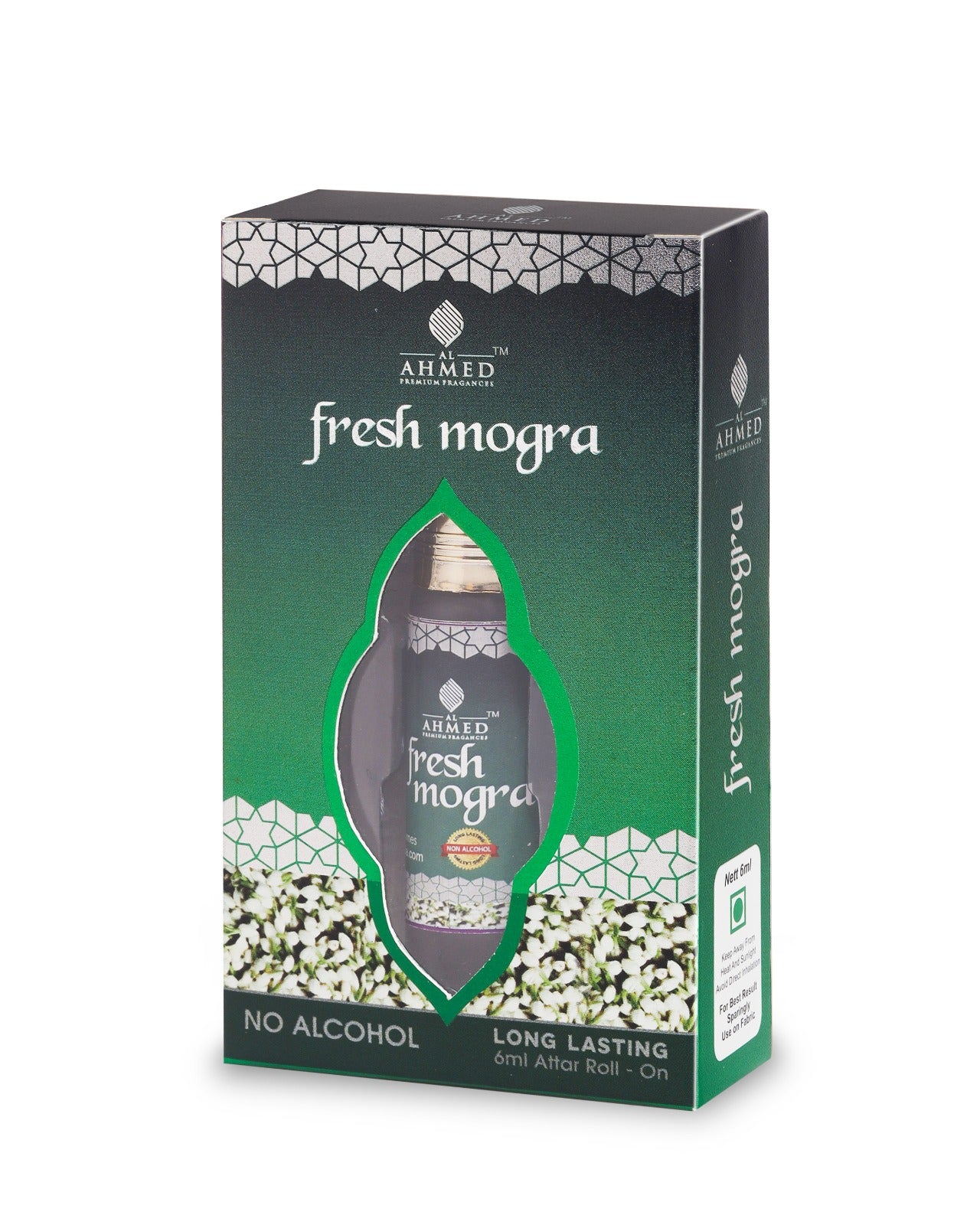 AL Ahmed's Fresh Mogra ATTAR ROLL ON PERFUME | LONG LASTING FRAGRANCE PERFUME FOR MEN AND WOMEN | 100% ALCOHOL FREE ATTAR PERFUME | 6ML)