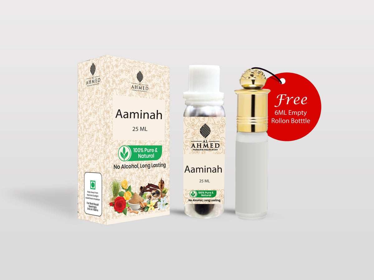 AL AHMED AAMINAH ATTAR ROLL ON PERFUME | LONG LASTING FRAGRANCE PERFUME FOR MEN AND WOMEN | 100% ALCOHOL FREE ATTAR PERFUME | 25ML)