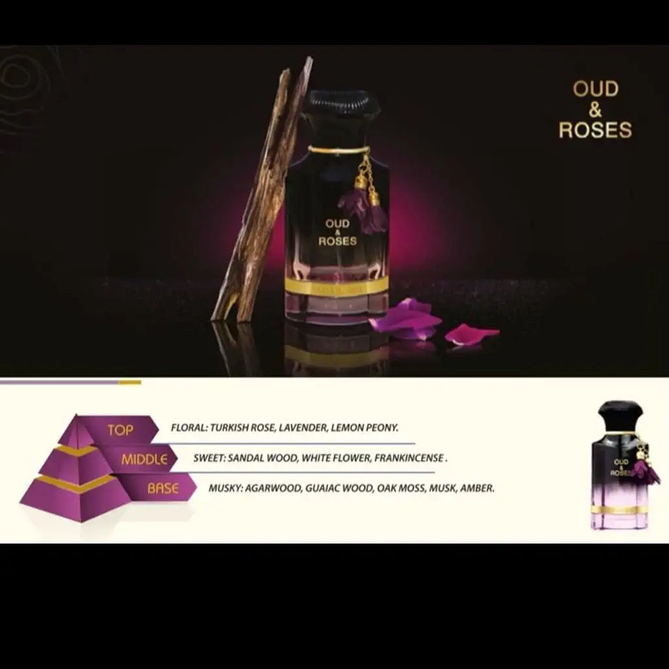 OUD & ROSES EDP - 60 ML | (Made in UAE)  For Unisex By Ahmed al maghribi